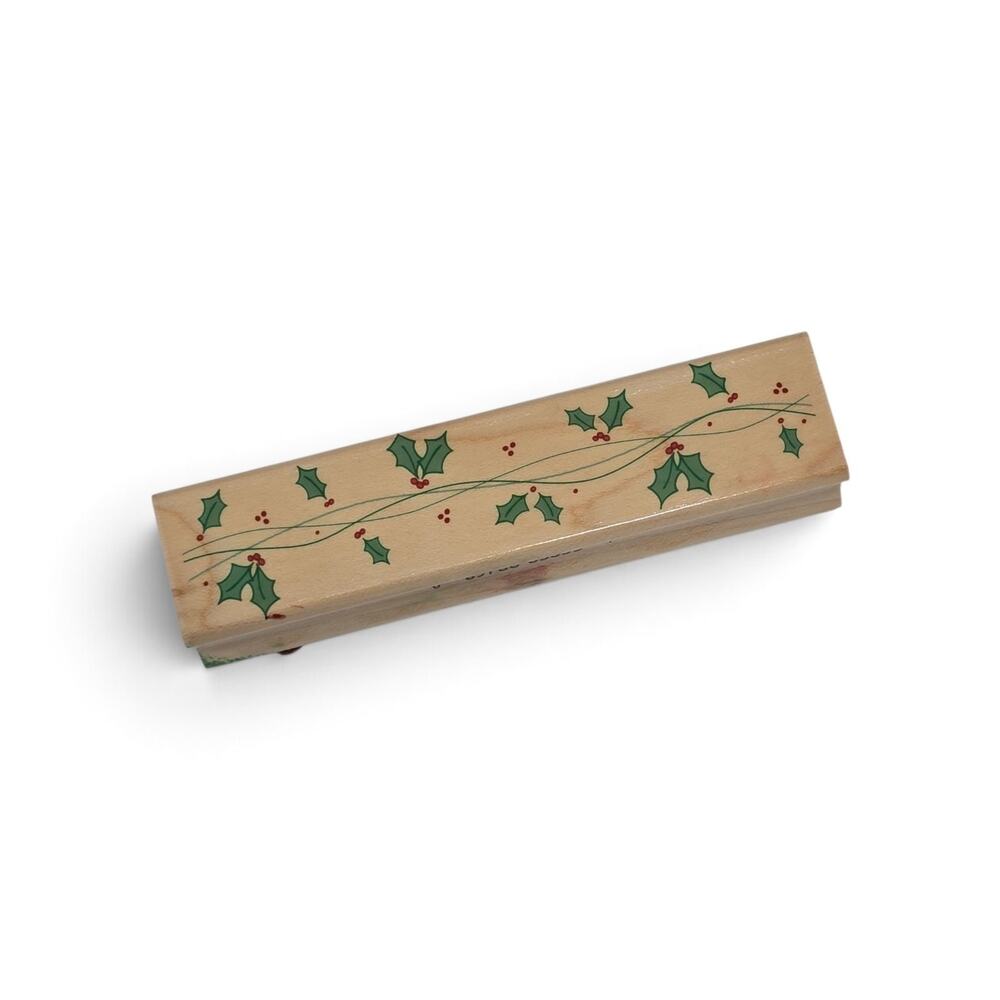 Hero Arts Rubber Stamp F4237 Wavy Holly Christmas Holiday Border Card Making